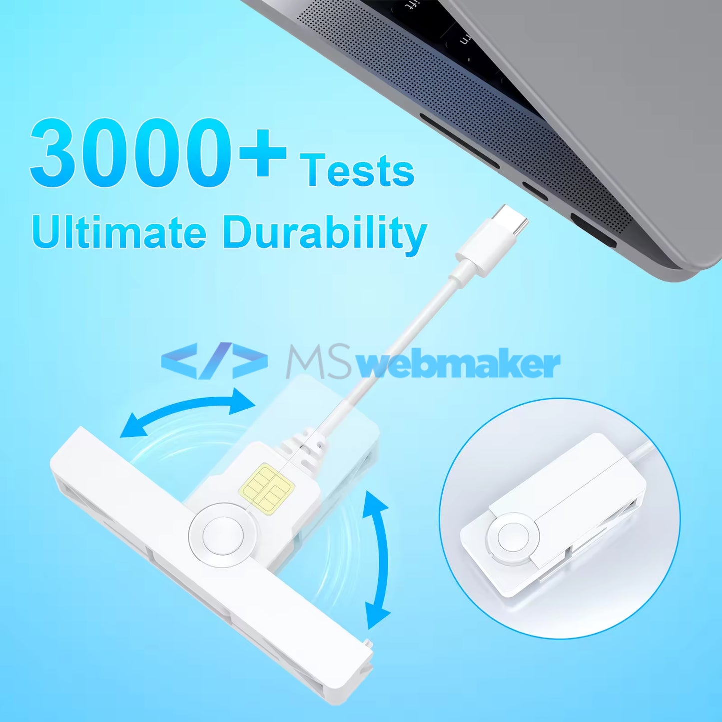 Type-C CAC Reader – Portable USB-C Smart Card Reader for DOD Military and Government ID Cards