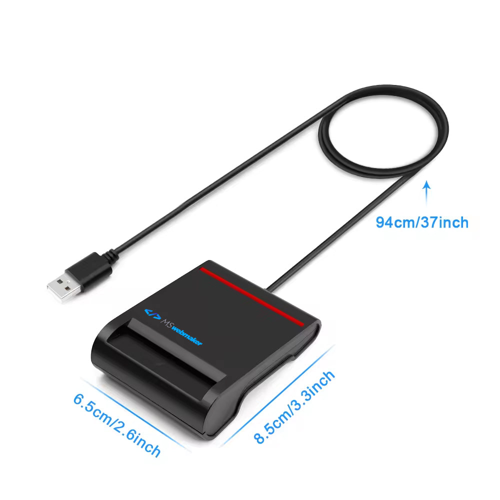 Rocketek RT-SCR1A EMV USB CAC DOD SIM ID Smart Card Reader – ISO 7816 Compatible