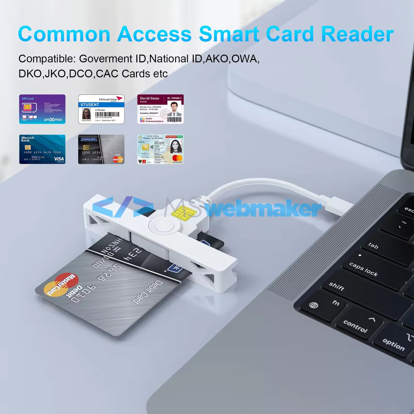 Type-C CAC Reader – Portable USB-C Smart Card Reader for DOD Military and Government ID Cards