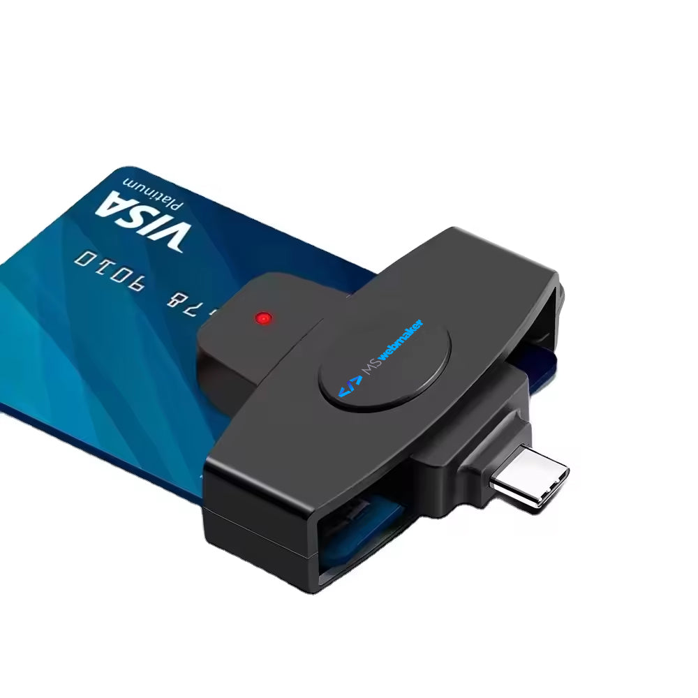 USB-C DOD Military CAC and SIM Card Reader – Compatible with Mac OS, Windows, Linux
