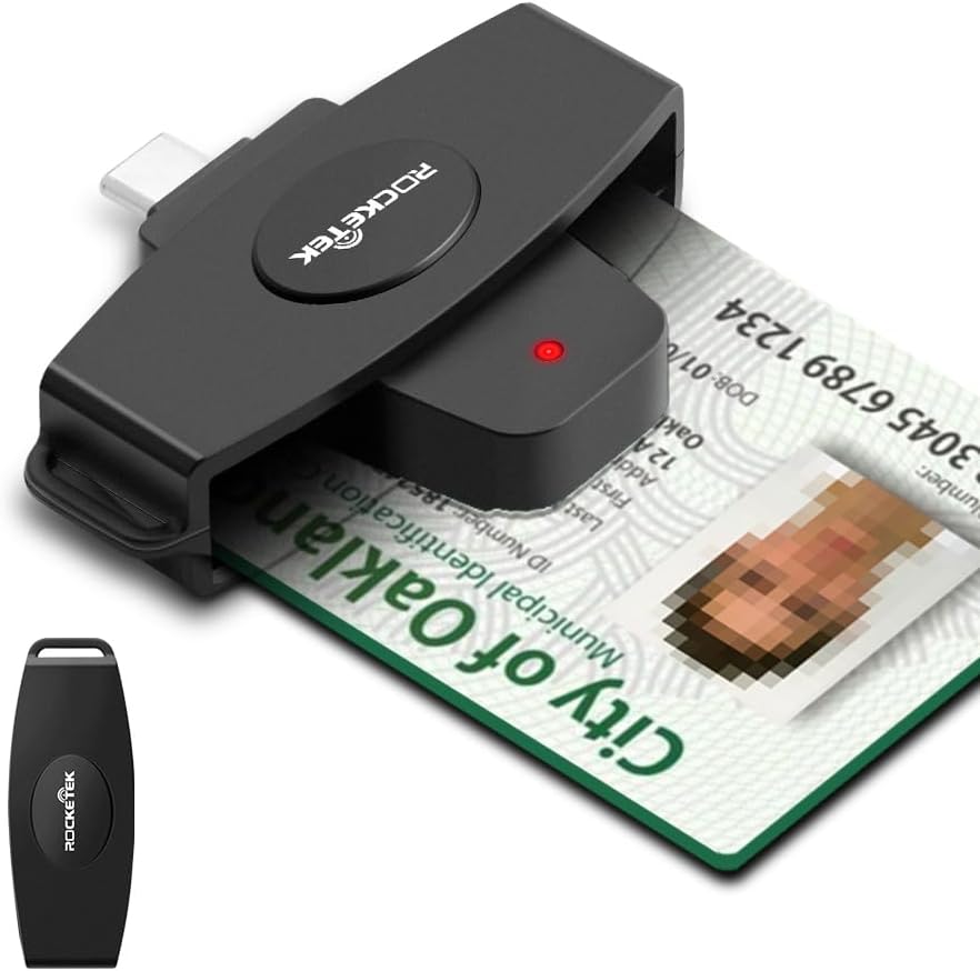 USB-C DOD Military CAC and SIM Card Reader – Compatible with Mac OS, Windows, Linux