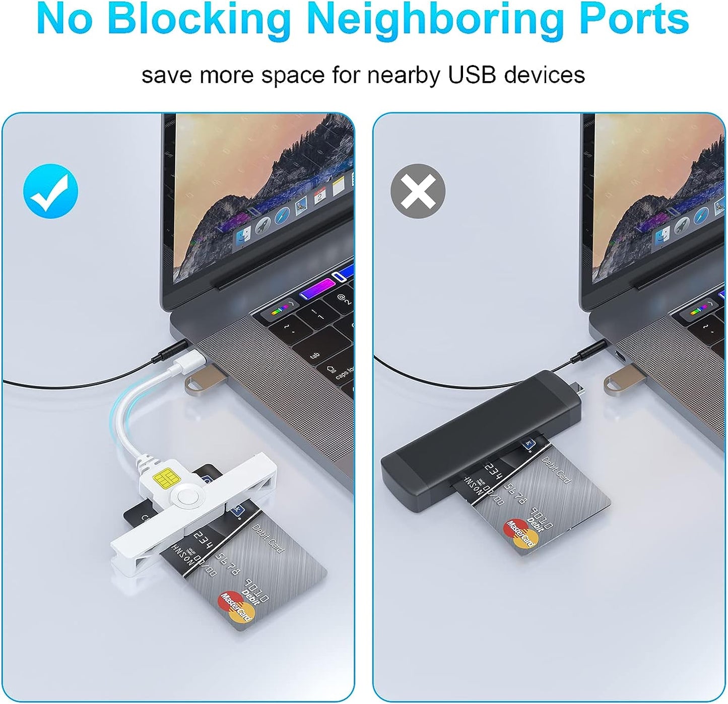 Type-C CAC Reader – Portable USB-C Smart Card Reader for DOD Military and Government ID Cards