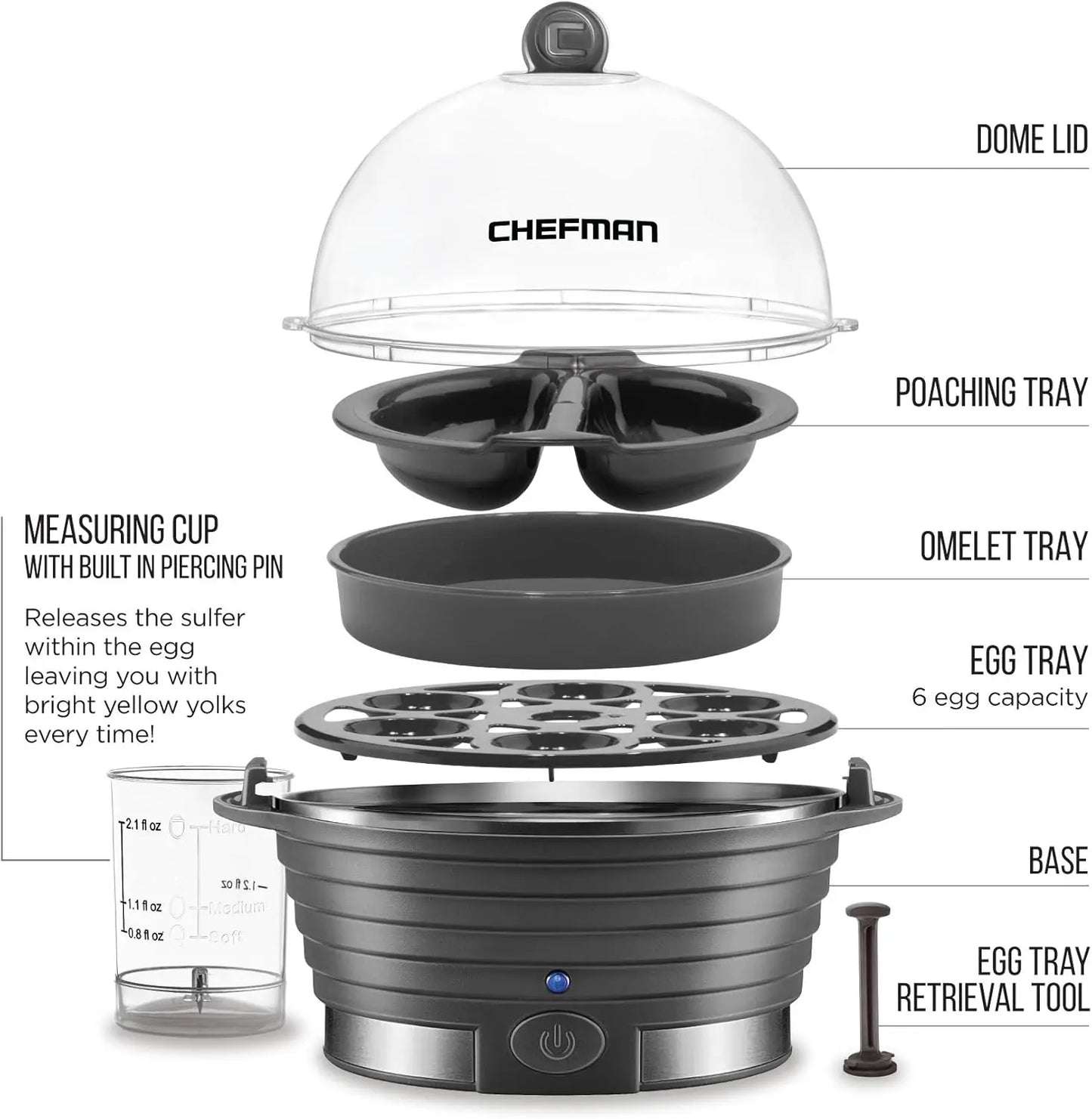 🍳 6‑Egg Rapid Electric Cooker – Steam, Poach & Boil with Ease